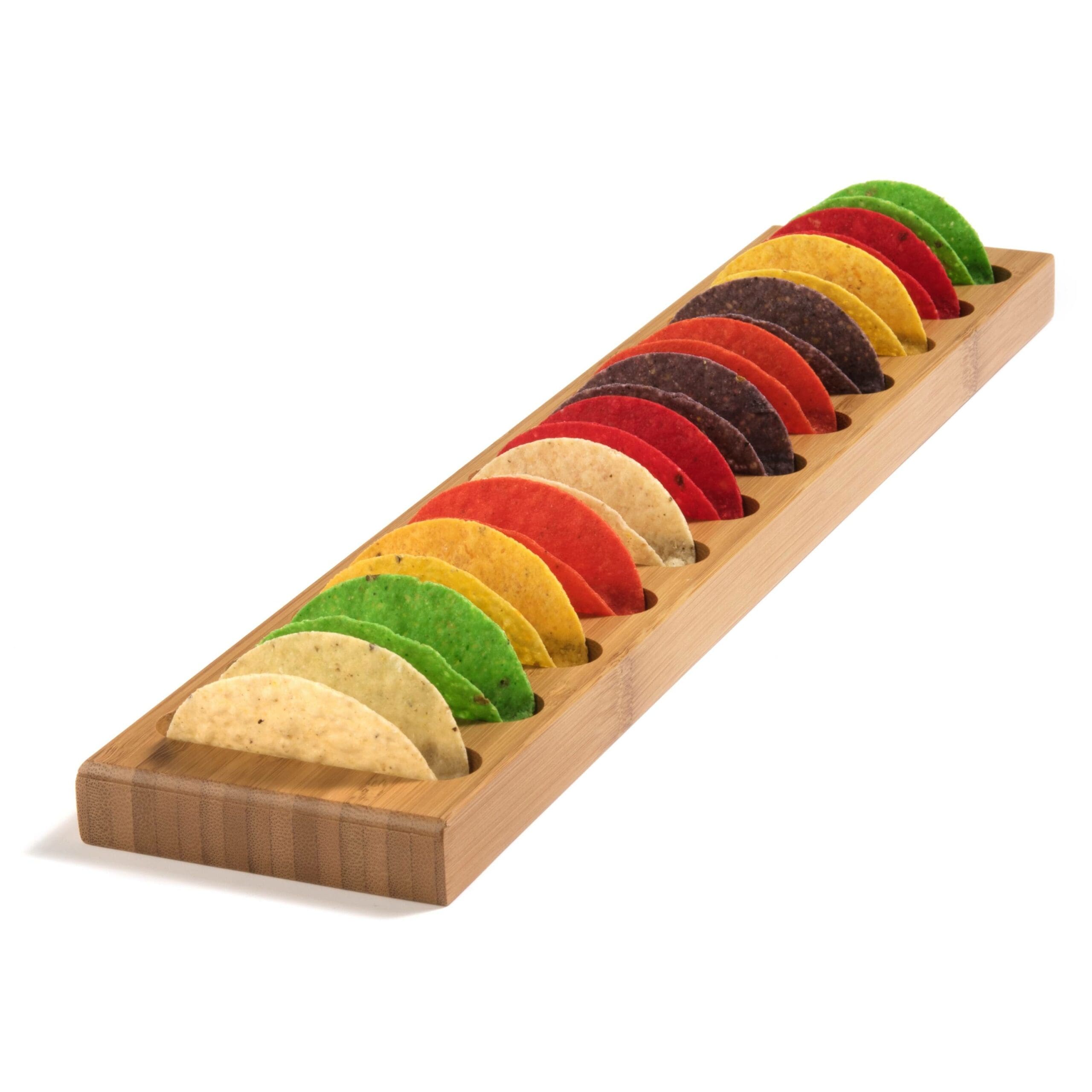 Long Bamboo Mini Taco Board – Holds 12