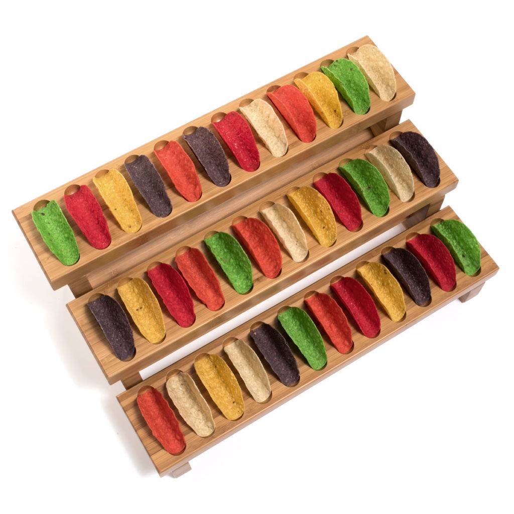 Bamboo Step Rack | Displays & Racks | Mini Taco Shells